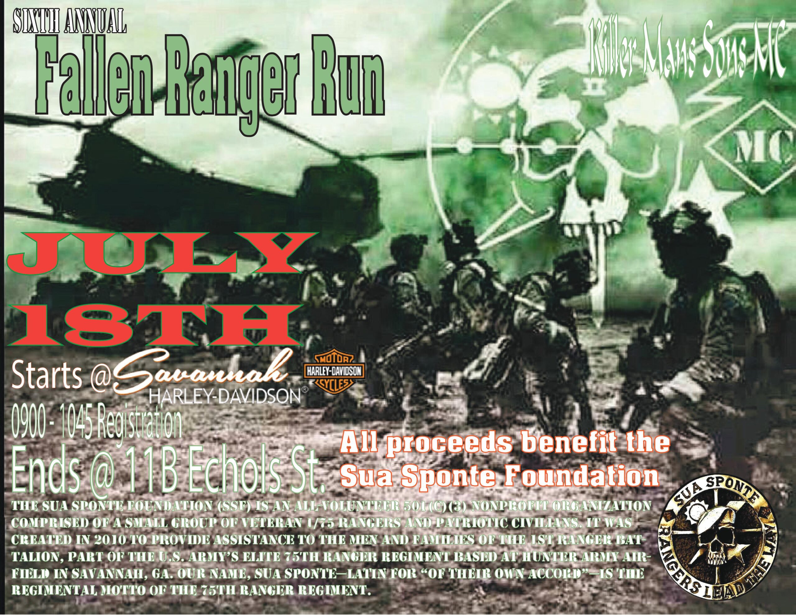 Killer Mans Sons MC - 6th Annual Fallen Ranger Run @ Savannah Harley-Davidson | Savannah | Georgia | United States