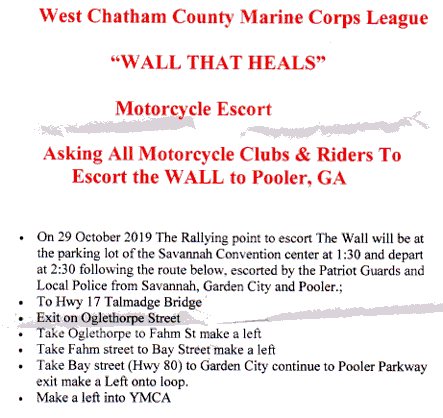 West Chatham County Marine Corps League "Wall That Heals" @ Savannah Convention Center | Savannah | Georgia | United States
