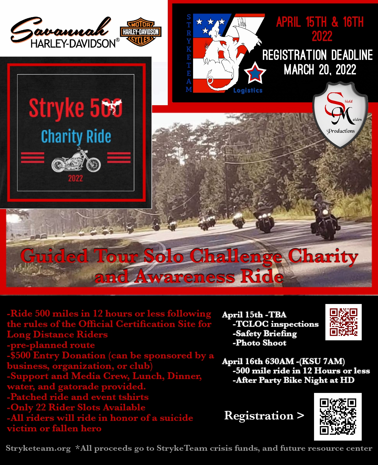 StrykeTeam - Stryke 500 Charity Ride @ Savannah Harley-Davidson | Savannah | Georgia | United States