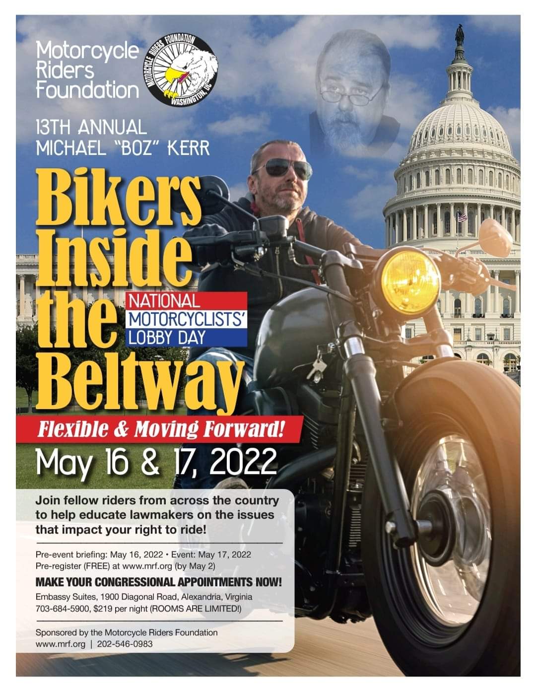 MRF - 13th Annual Michael "Boz" Kerr 'Bikers Inside the Beltway @ Embassy Suites | Alexandria | Virginia | United States
