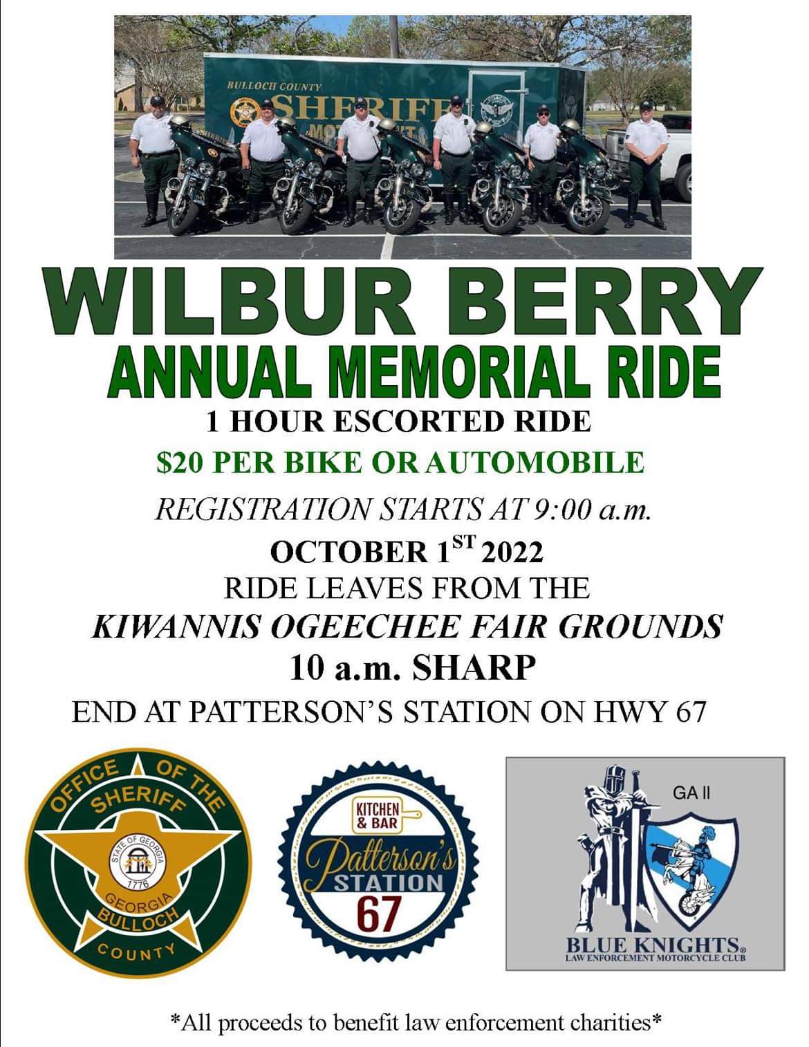 Wilbur Berry Memorial Ride @ Kiwanis Ogeechee Fairgrounds | Statesboro | Georgia | United States