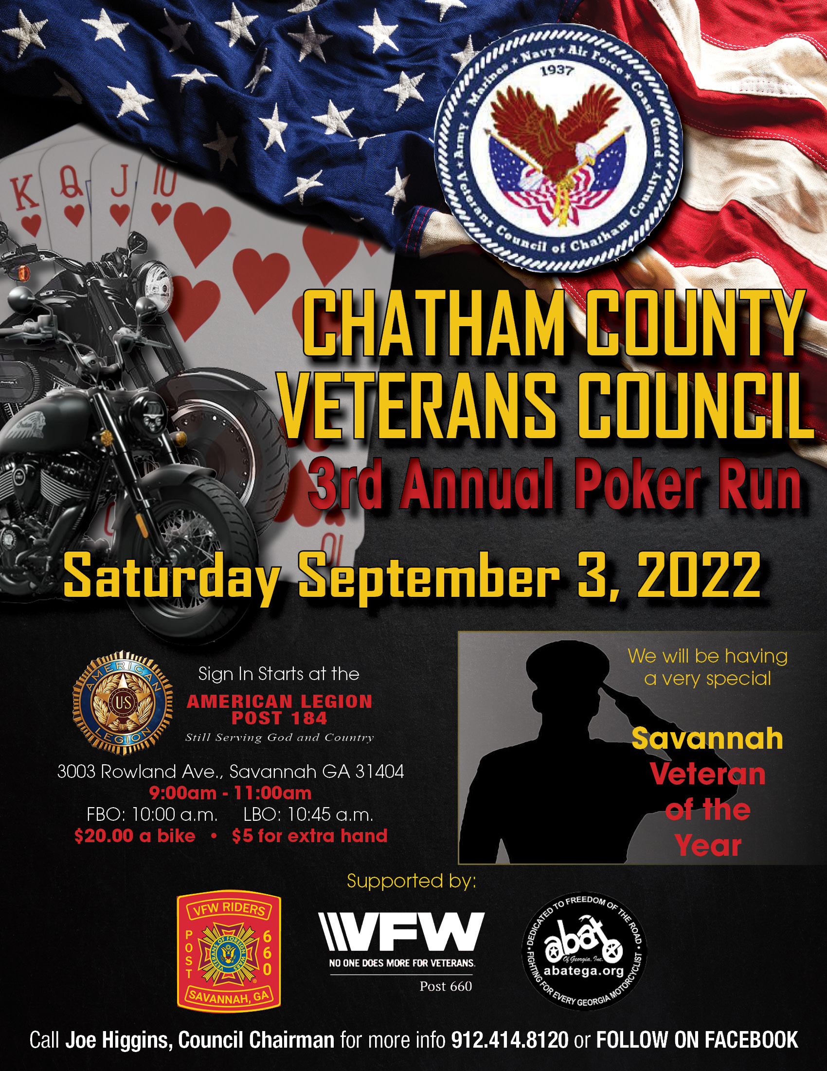 CCVC - 3rd Annual Poker Run @ American Legion Post 184 | Savannah | Georgia | United States