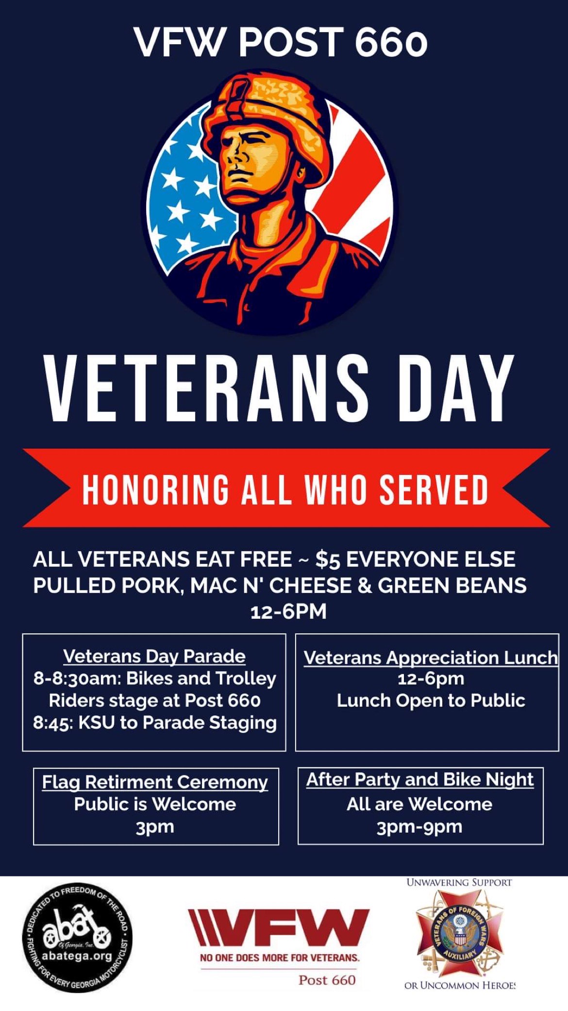 VFW Riders - Veteran's Day Celebration/Bike Night @ VFW Post 660 | Savannah | Georgia | United States