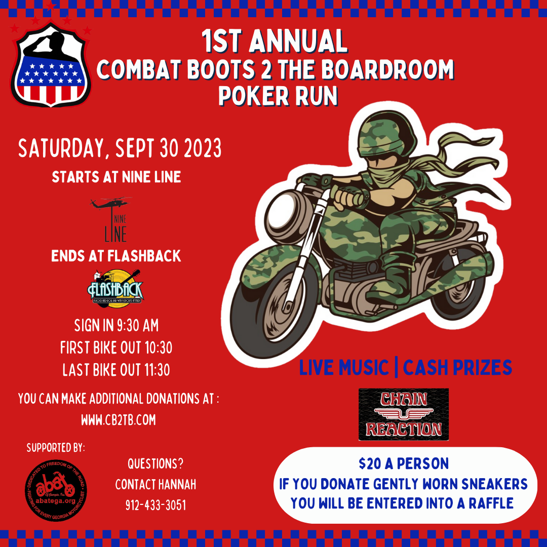 Inaugural Combat Boots 2 The Boardroom Poker Run @ Nine Line | Savannah | Georgia | United States