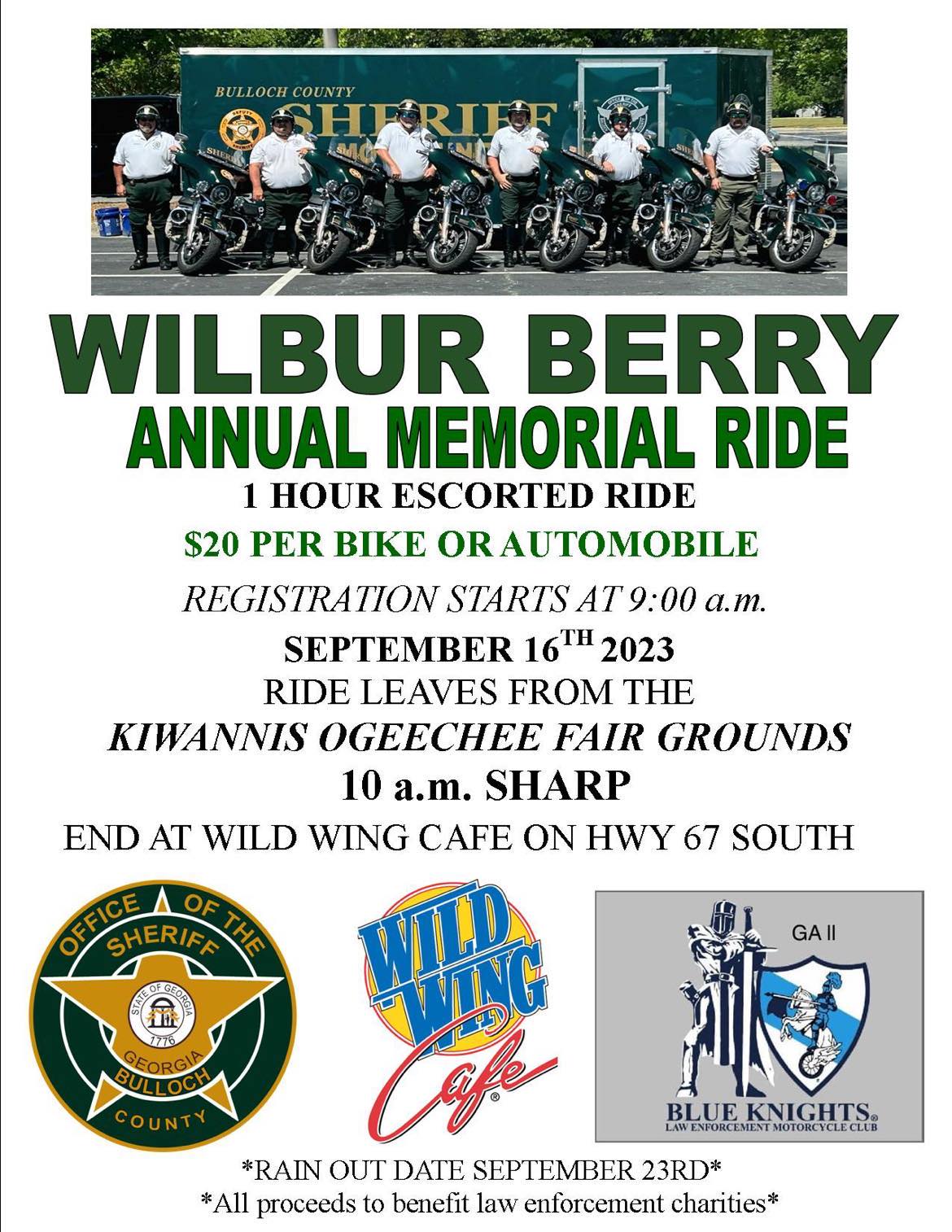 Wilbur Berry Annual Memorial Ride @ Kiwanis Ogeechee Fairgrounds | Statesboro | Georgia | United States