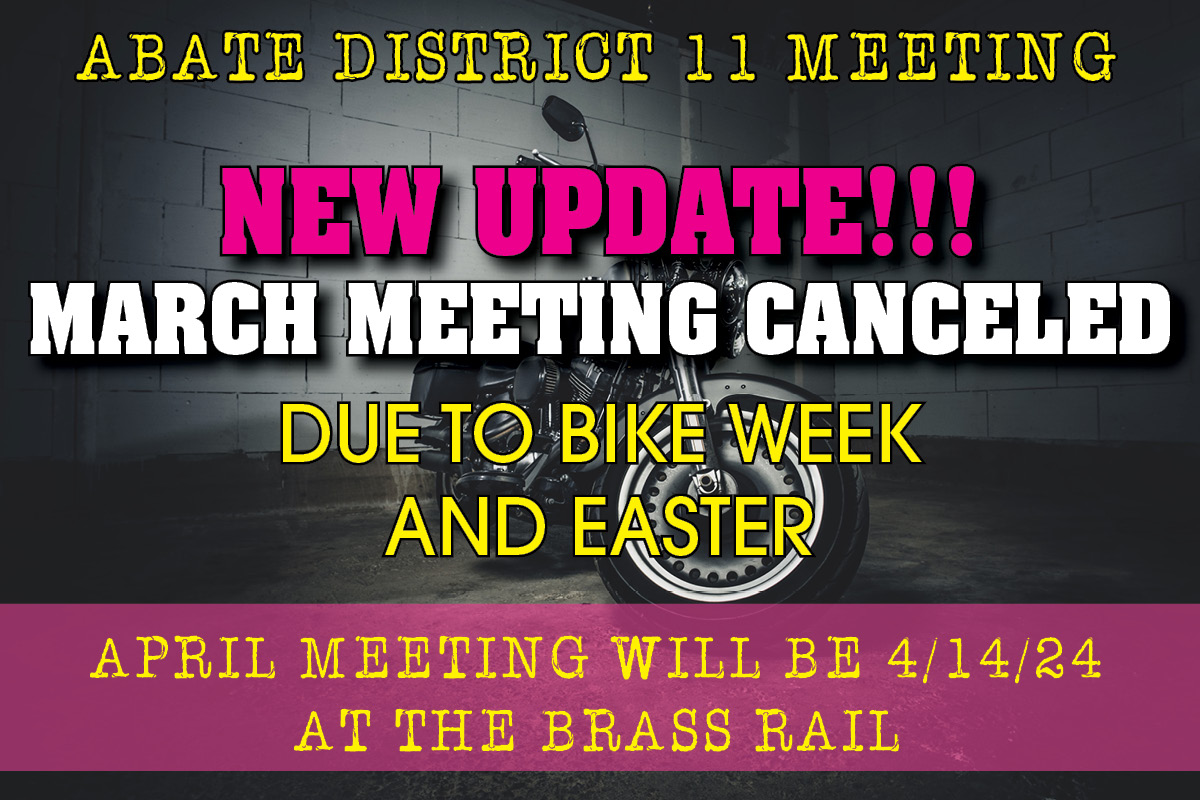 ABATE D11 Meeting - March Cancellation