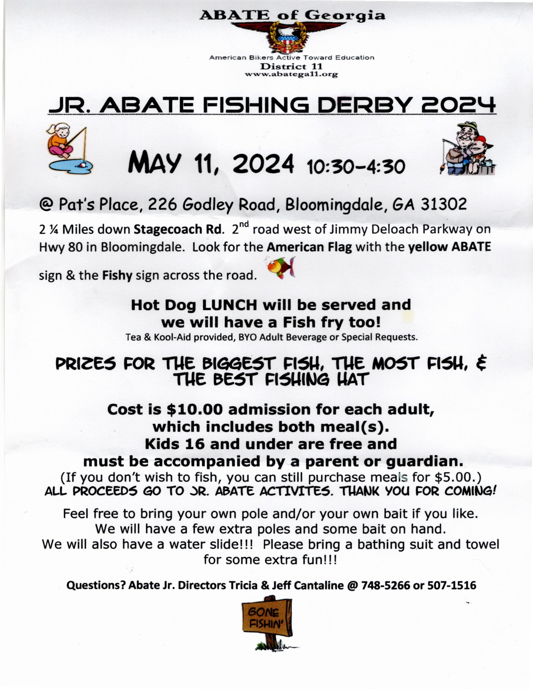 Jr. ABATE Fishing Derby 2024 @ Pat's Place | Bloomingdale | Georgia | United States