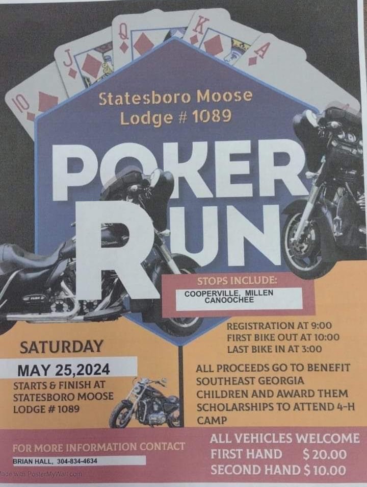Statesboro Moose Lodge #1089 - Poker Run @ Statesboro Moose Lodge #1089 | Statesboro | Georgia | United States