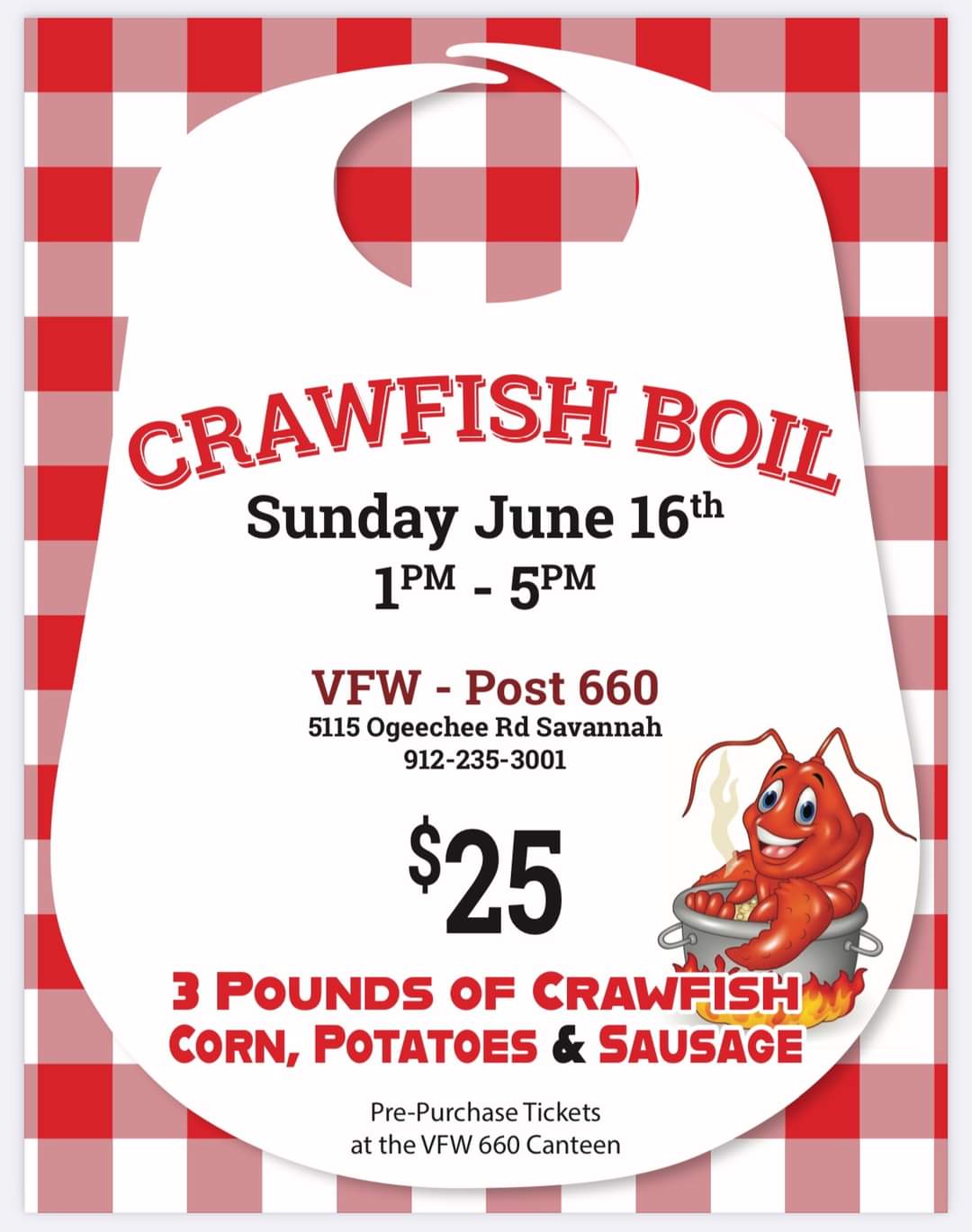 VFW - Crawfish Bowl @ VFW Post 660 | Savannah | Georgia | United States